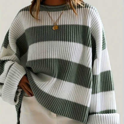 Eveloria Damen Oversize Pullover Gestreift