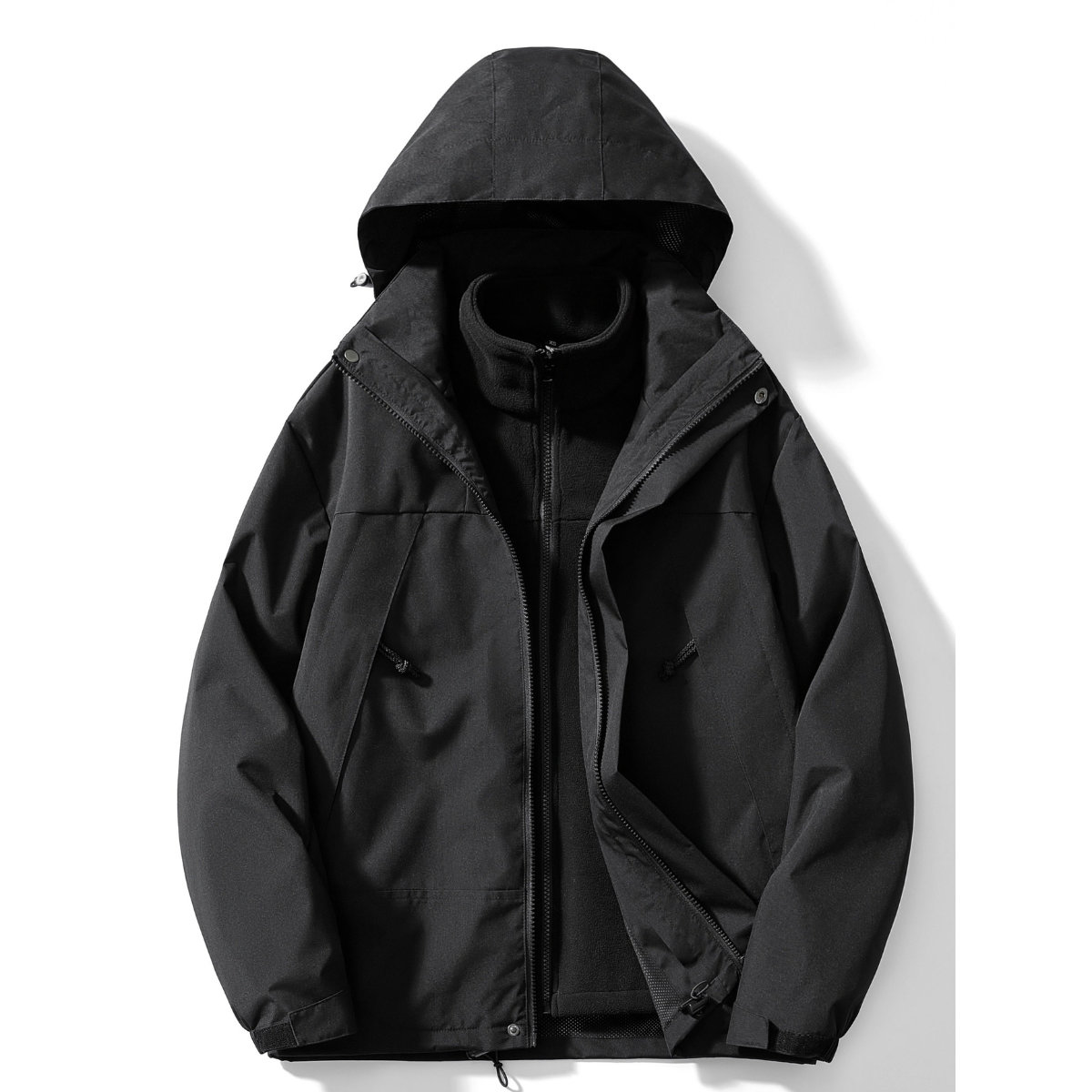 Eveloria Damen Winterjacke 3-in-1 Fleece Mit Kapuze