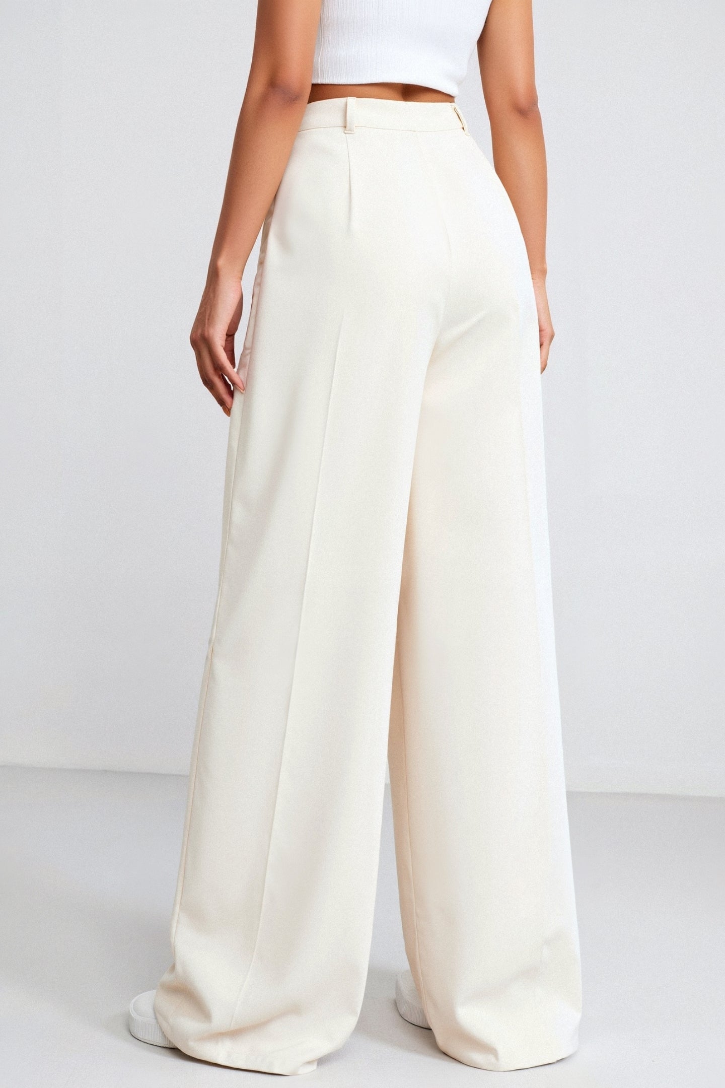 Damenhose Weit Schnitt Bundfalten Elegant