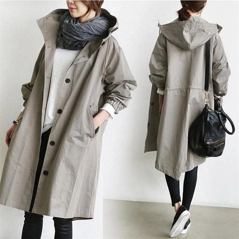 Damen Langjacke mit Kapuze