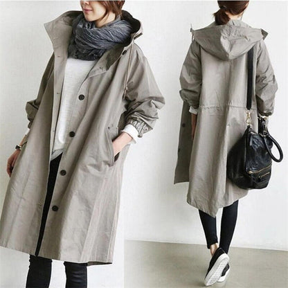 Damen Langjacke mit Kapuze