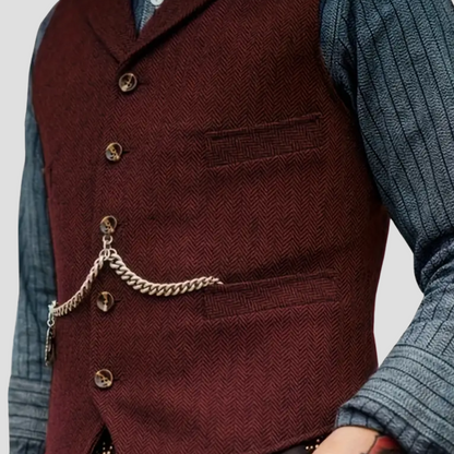 Herren Wollweste Tailored Look Anthrazit