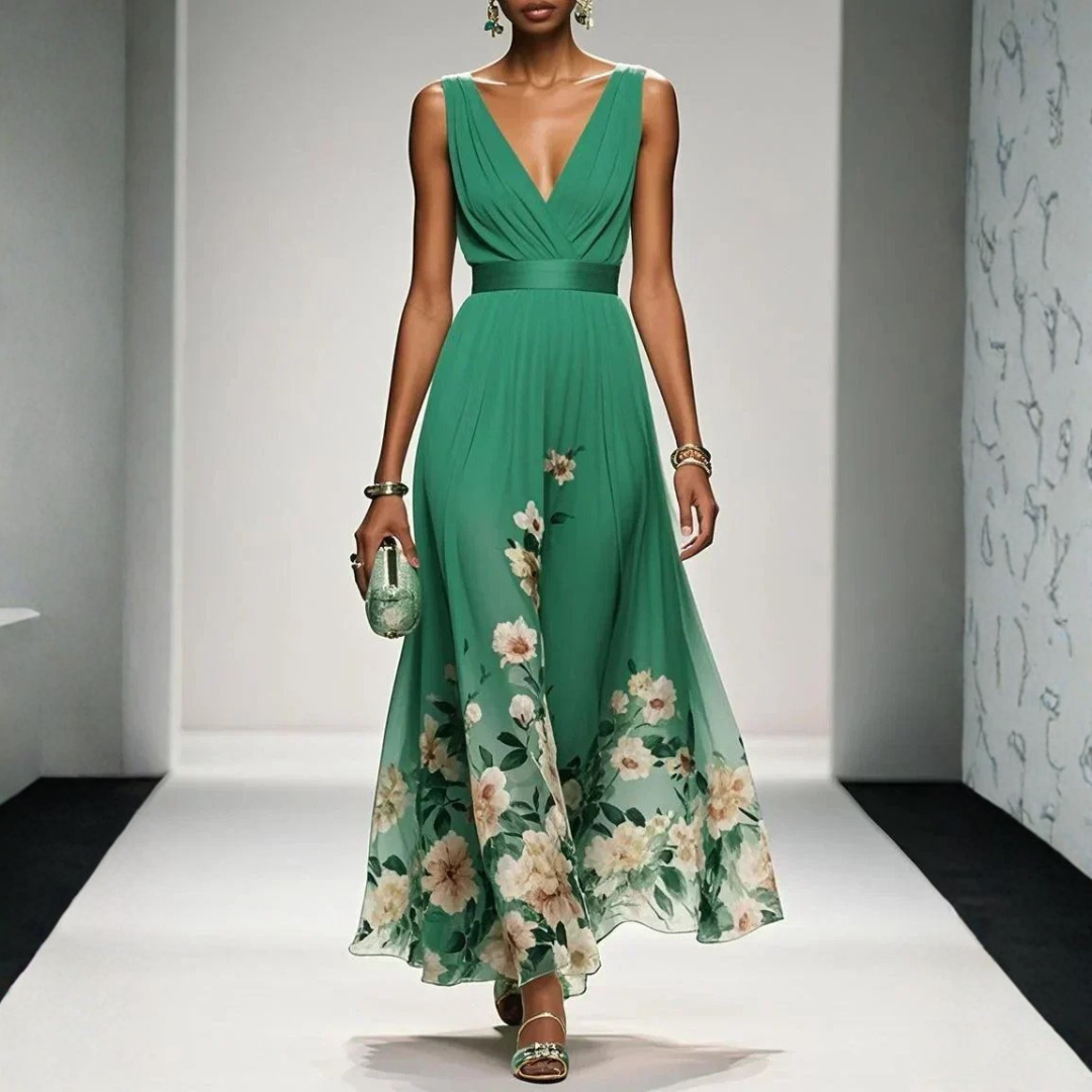 Damen Maxi Kleid Floralmuster Für Hochzeitsgäste