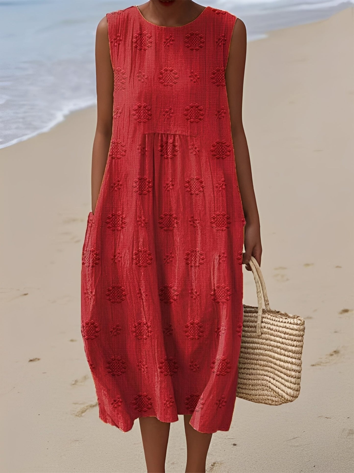 Damen Ärmelloses Sommerkleid Modernes Muster Bequem