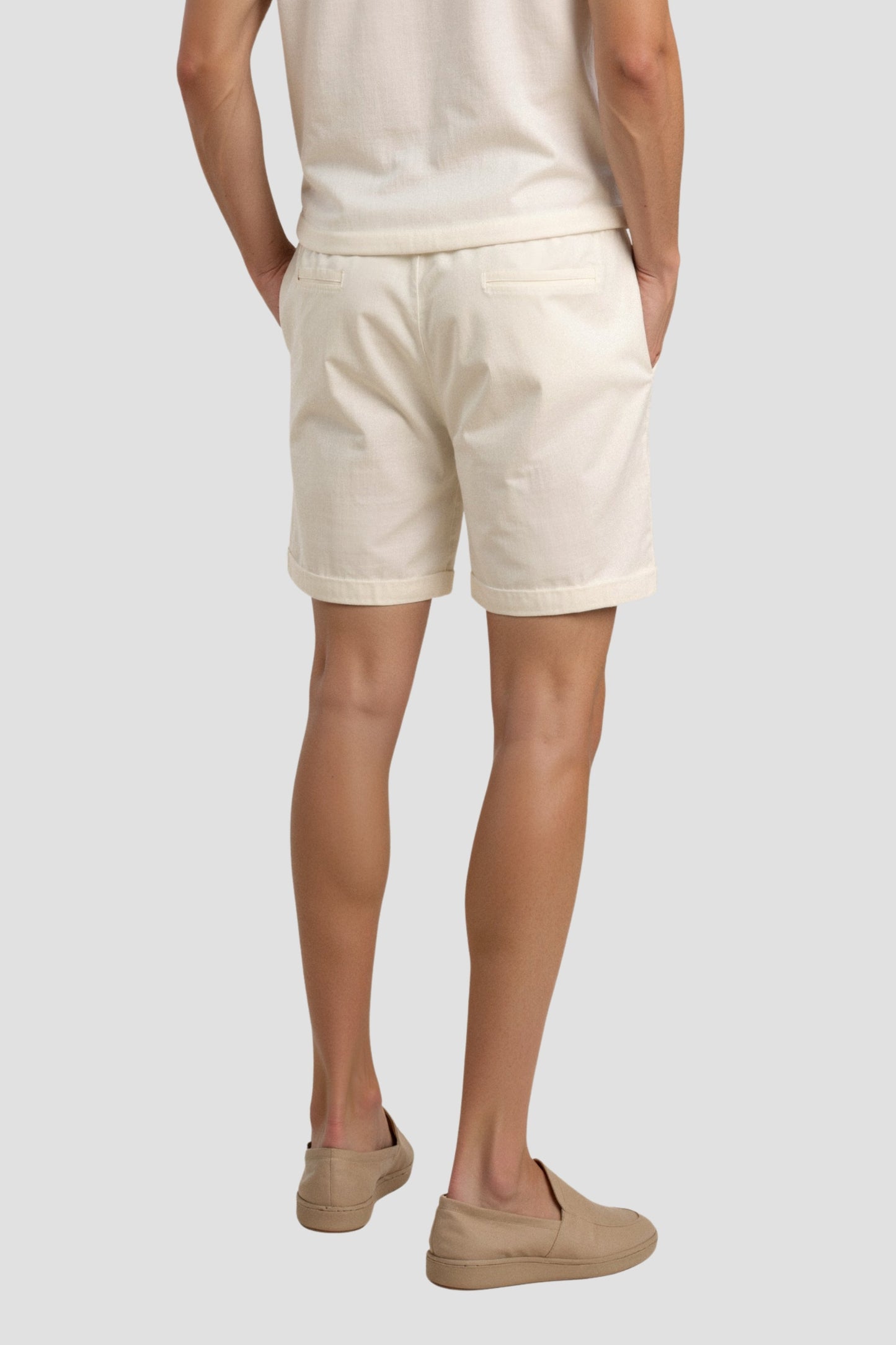 Herren Shorts Beige Kordelzug Komfort