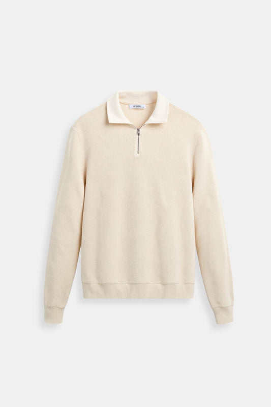 Herren Strickpullover Reißverschluss Kontrastkragen - Norvielle