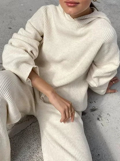 Eveloria Damen Hoodie Set Gestreift