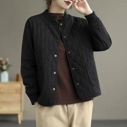 Damen Steppjacke Knopfleiste Taschen Noemi