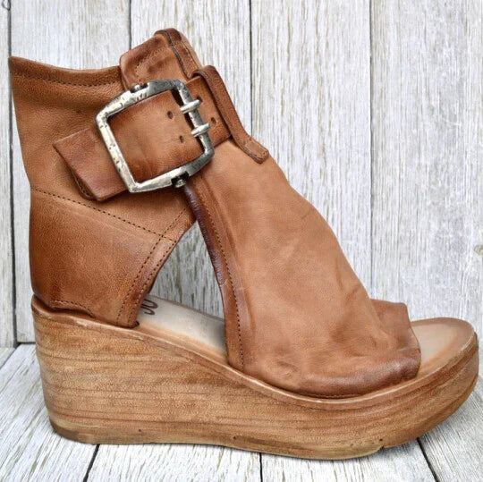 Eveloria Damen Keilabsatz Sandalen Boho Stil