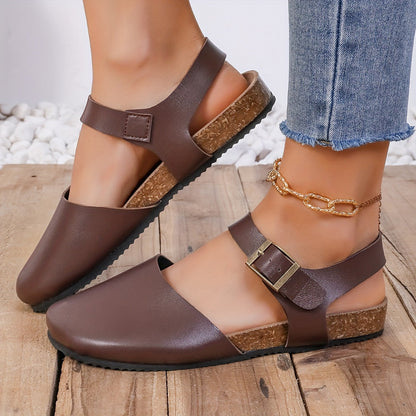 Eveloria Damen Slingback Sandalen Kork Geschlossene Spitze