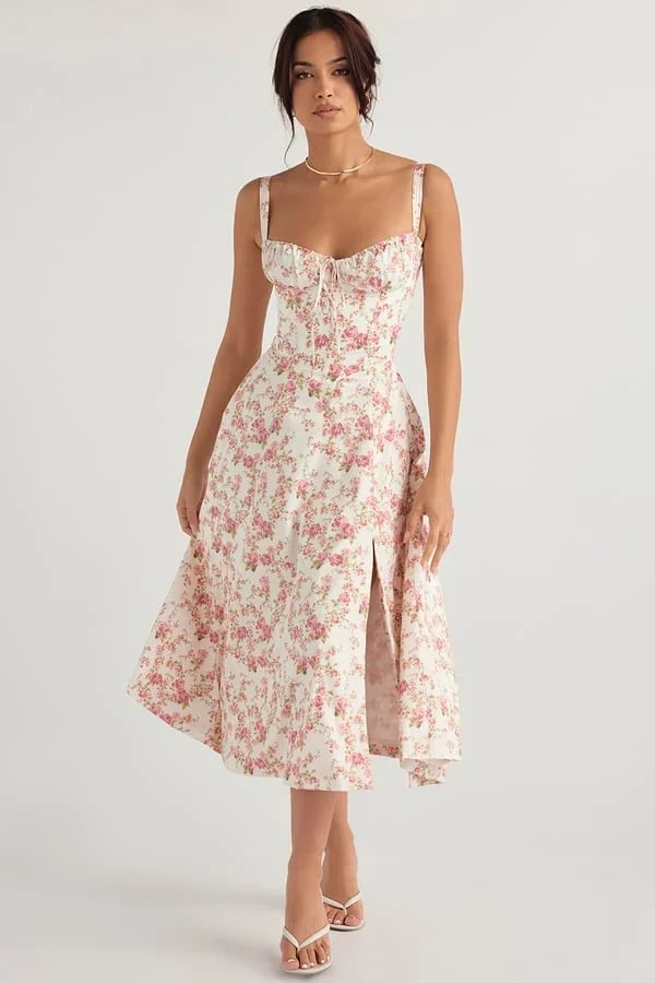 Eveloria Damen Bustier-Kleid Elegant Figurschmeichelnd Sommerkleid - Eveloria