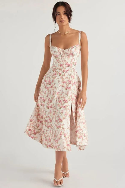 Eveloria Damen Bustier-Kleid Elegant Figurschmeichelnd Sommerkleid - Eveloria