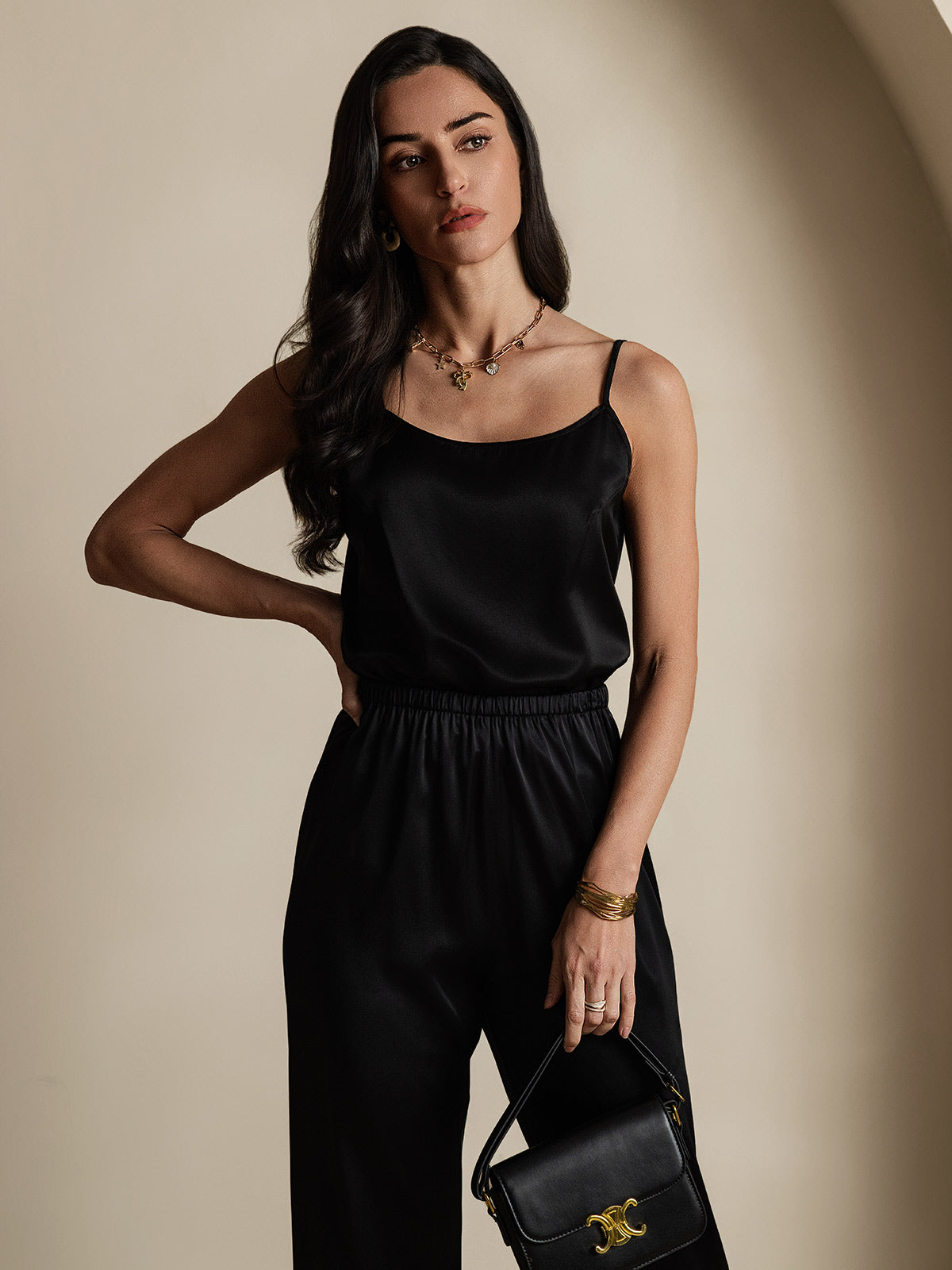 Eveloria Damen Seiden-Camisole Spaghettiträger