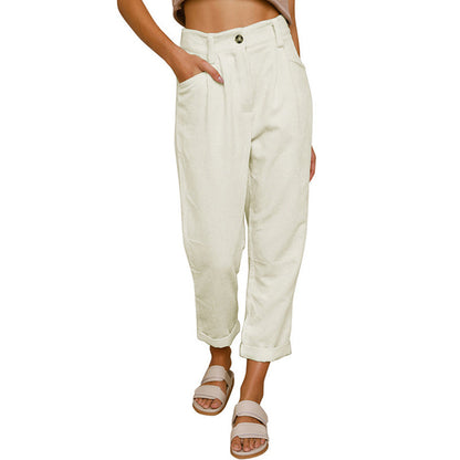 Hohe Damen-Hose Locker Fallend Komfortabel
