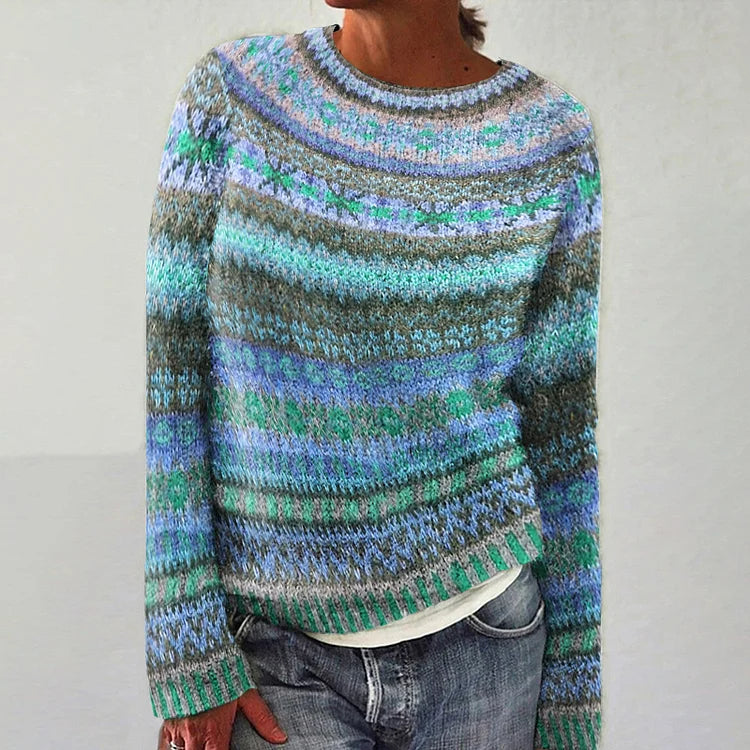 Damen Strickpullover Weich Elastisch Beige - Eveloria