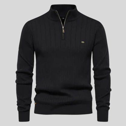Herren Bequemer Pullover Mit Reißverschluss