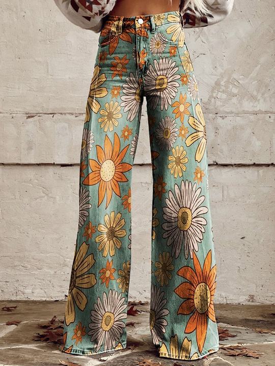 Damen Baggy Jeans Hohe Taille Weites Bein