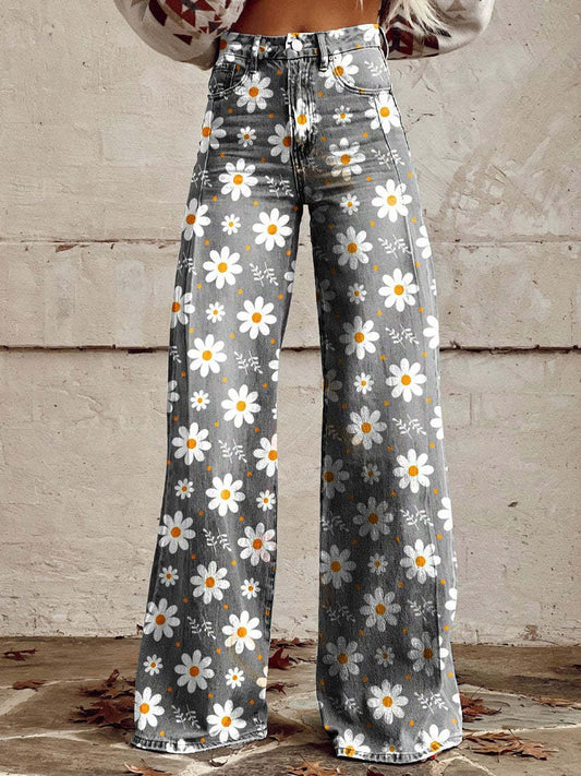 Damen Baggy Jeans Hohe Taille Weites Bein - Eveloria