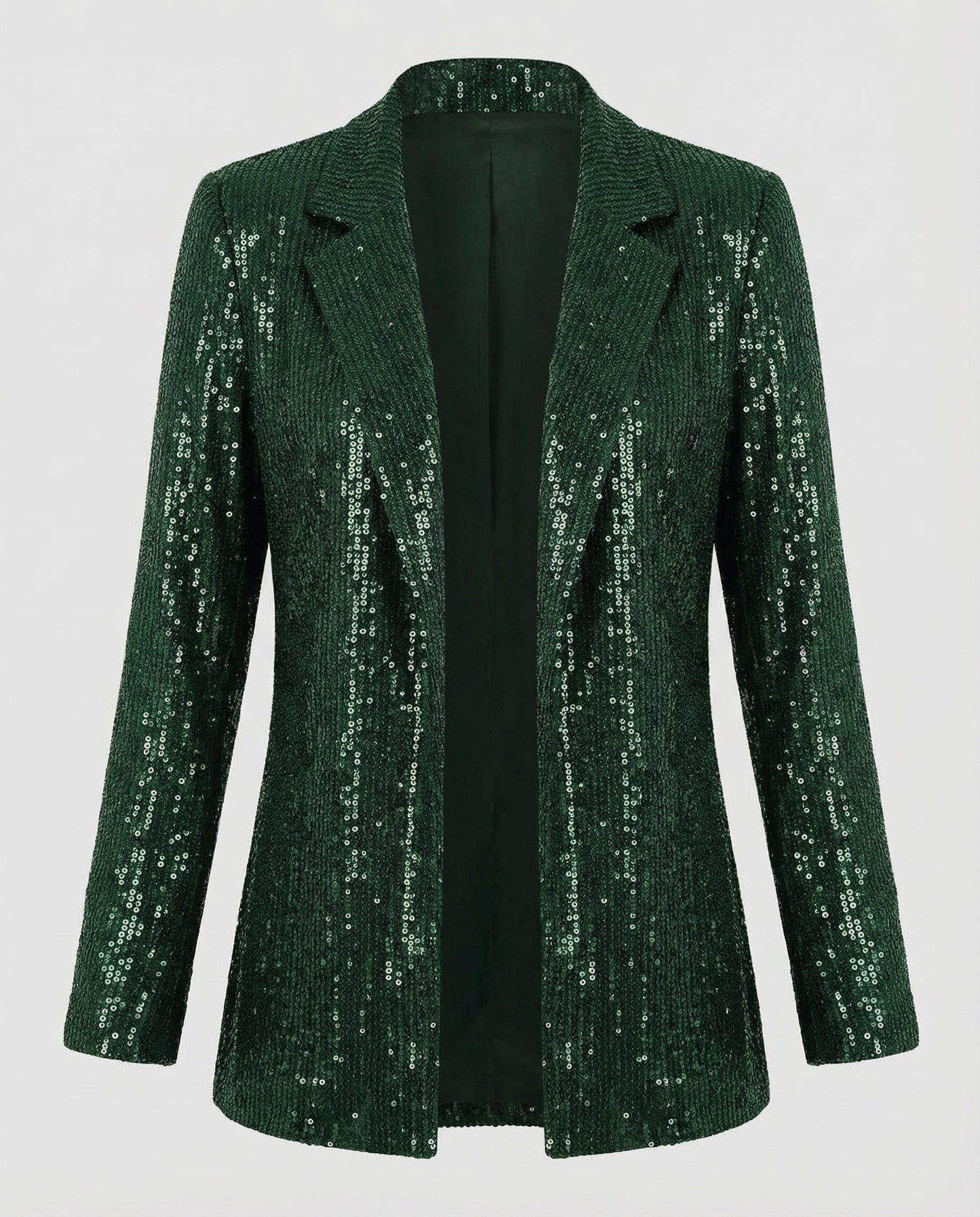 Damen Pailletten Blazer Reversjacke Glitzer Effekt