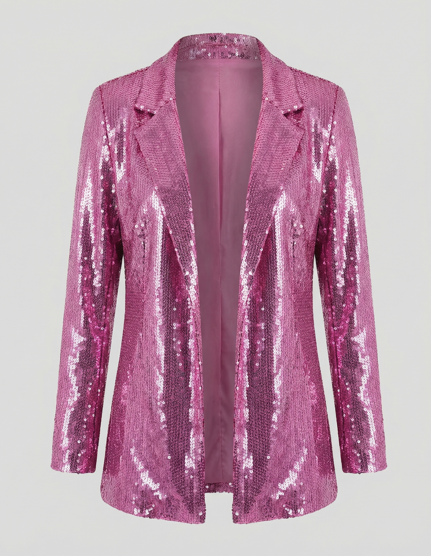 Damen Pailletten Blazer Reversjacke Glitzer Effekt