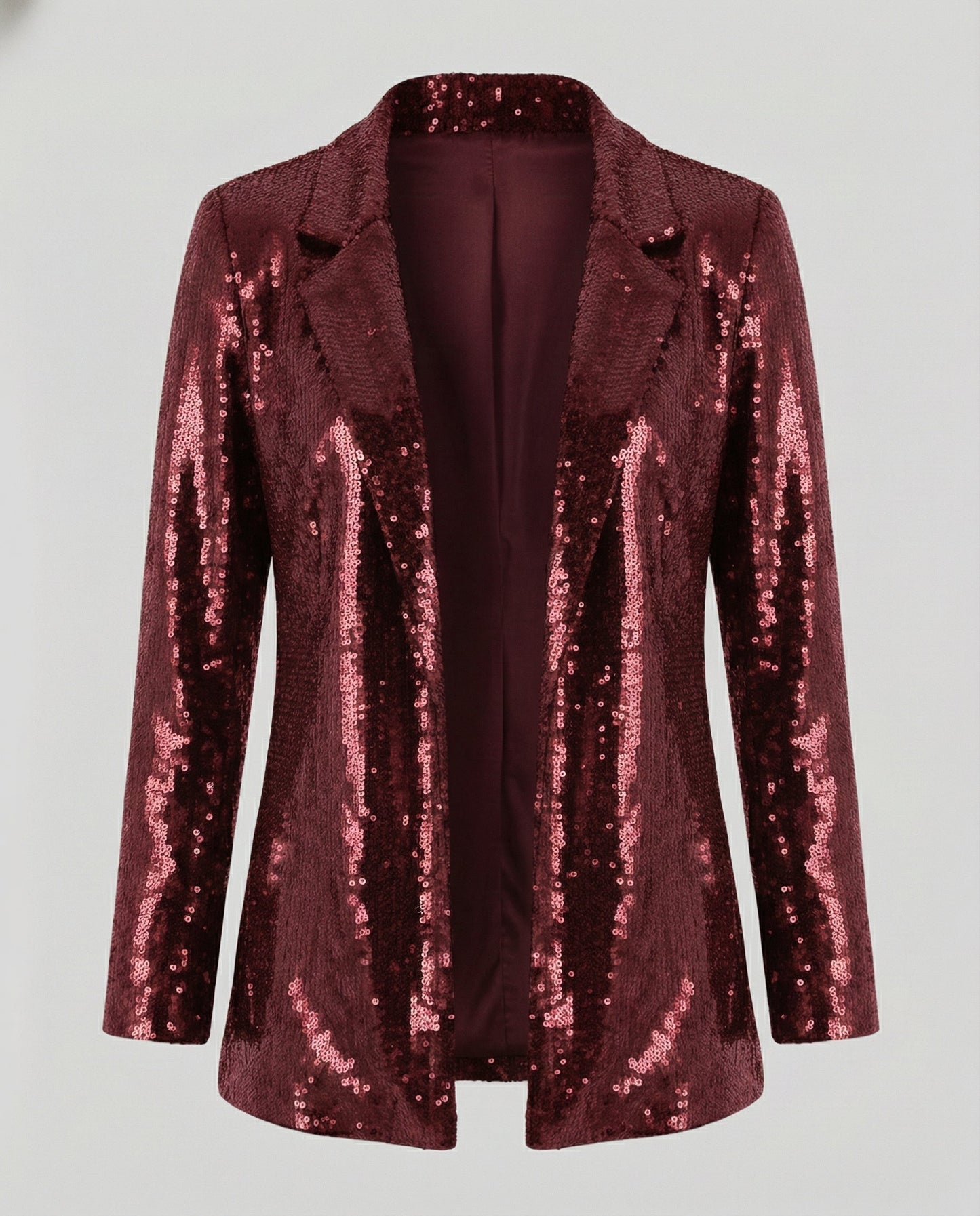 Damen Pailletten Blazer Reversjacke Glitzer Effekt
