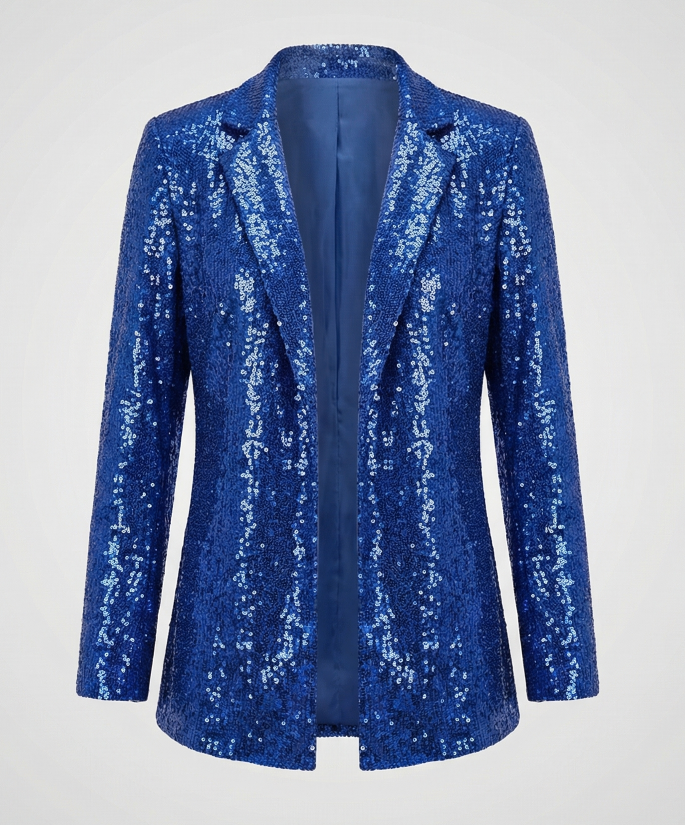 Damen Pailletten Blazer Reversjacke Glitzer Effekt