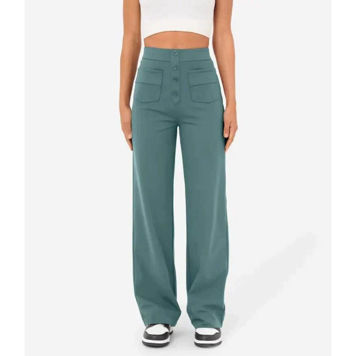 Elastische Damenhoose Hohe Taille Stretch