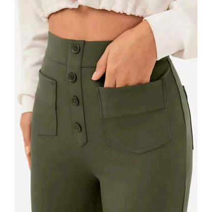 Elastische Damenhoose Hohe Taille Stretch