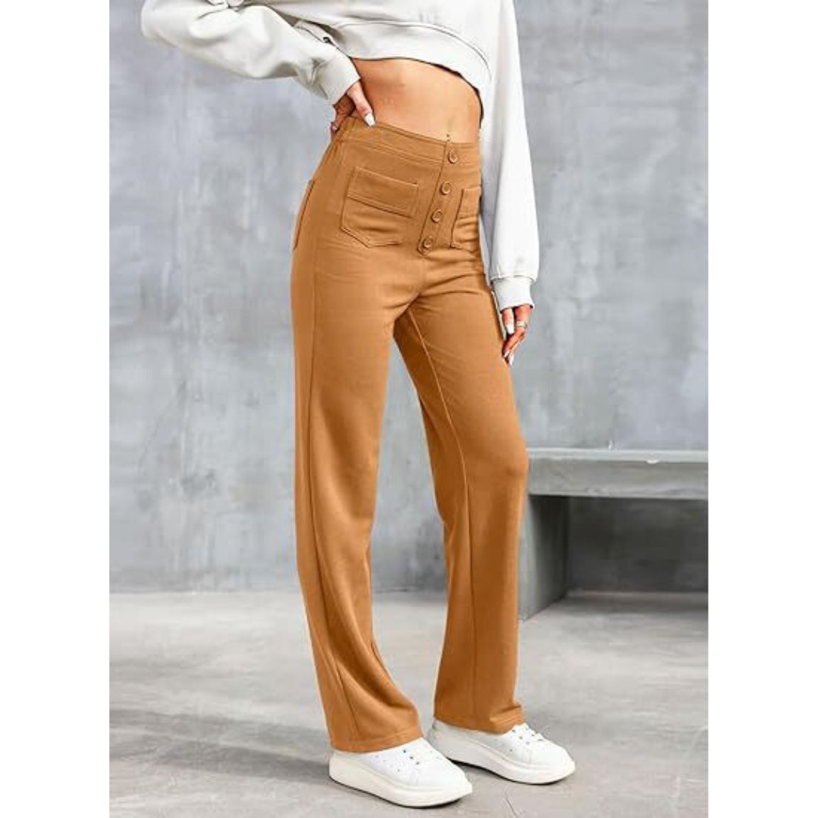 Elastische Damenhoose Hohe Taille Stretch