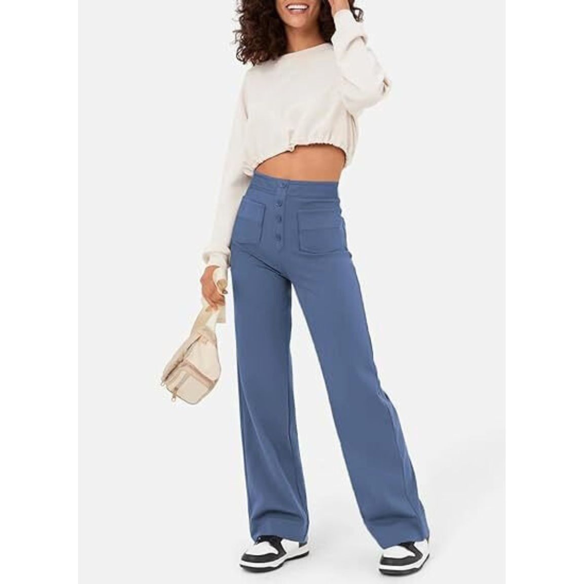 Elastische Damenhoose Hohe Taille Stretch