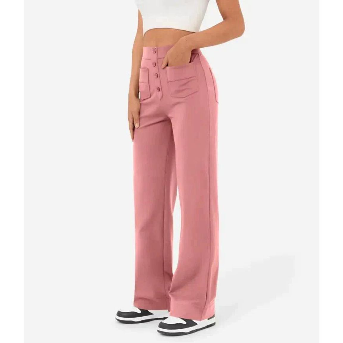 Elastische Damenhoose Hohe Taille Stretch
