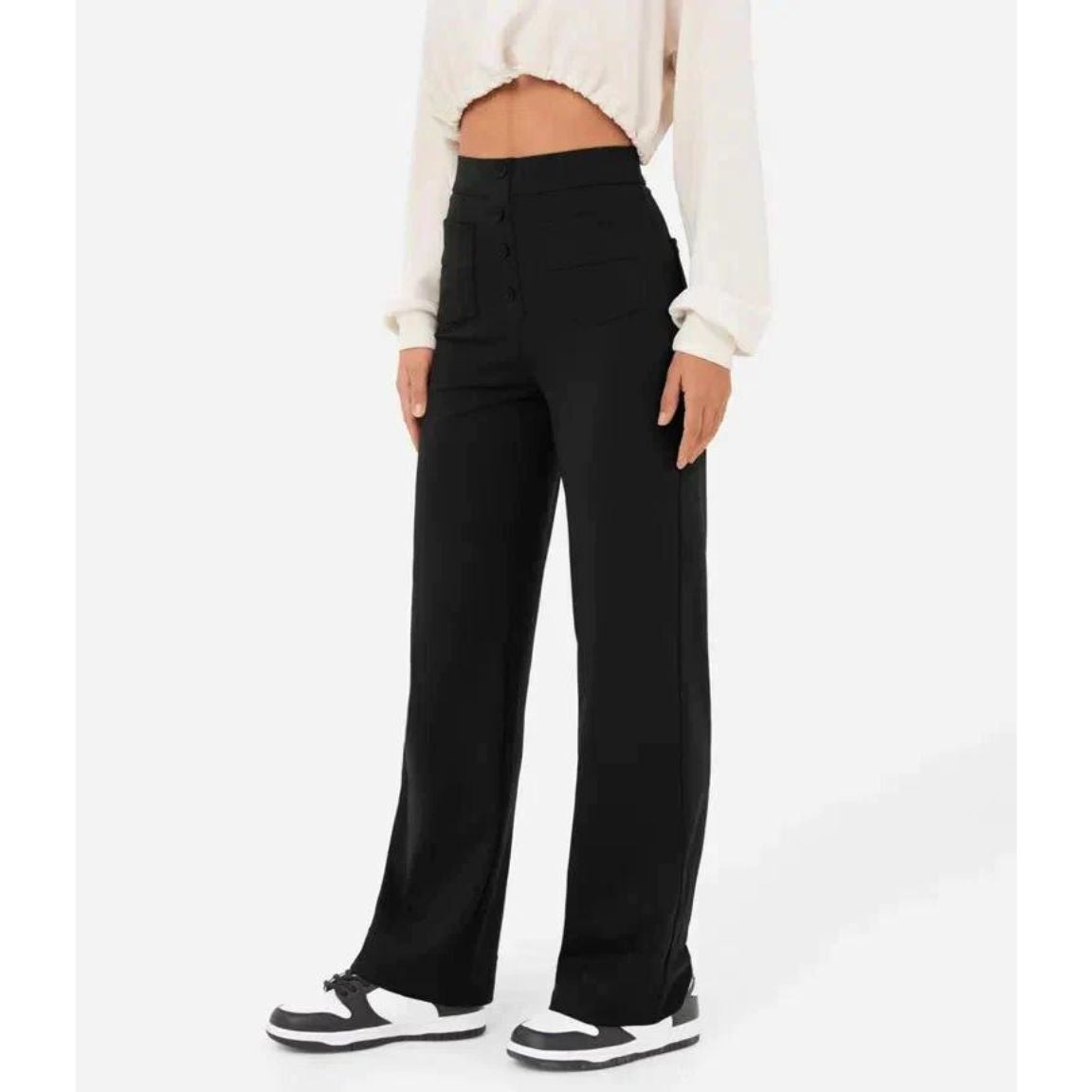 Elastische Damenhoose Hohe Taille Stretch