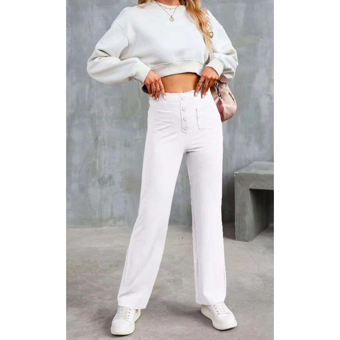 Elastische Damenhoose Hohe Taille Stretch