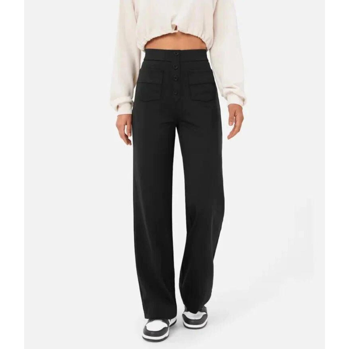 Elastische Damenhoose Hohe Taille Stretch
