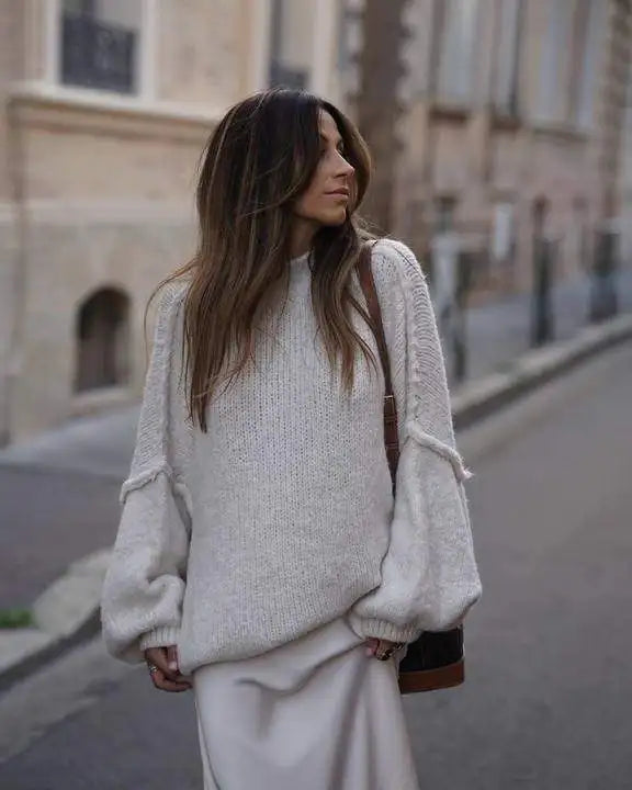 Damen Oversize Strickpullover - Eveloria