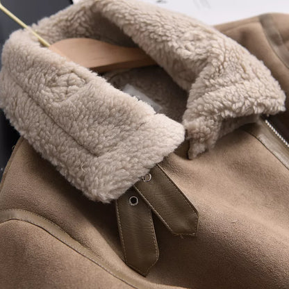 Damen Winterjacke Elegantes Wildleder