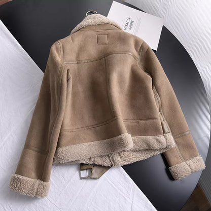 Damen Winterjacke Elegantes Wildleder