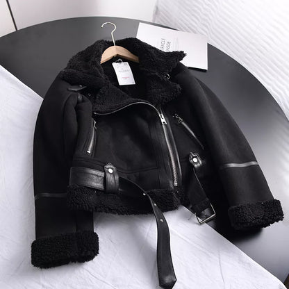 Damen Winterjacke Elegantes Wildleder