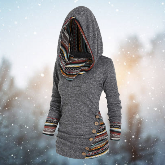 Damen Hoodie Kurz Tribal - Eveloria