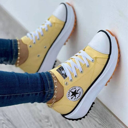 Damen Sneaker Bequem Flach