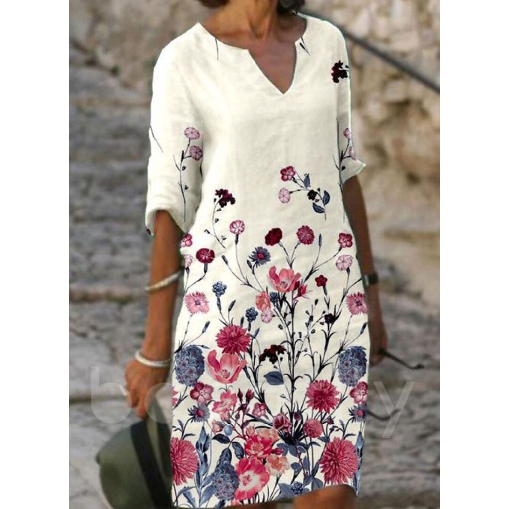 Eveloria Damen Kleid Florales Muster - Eveloria