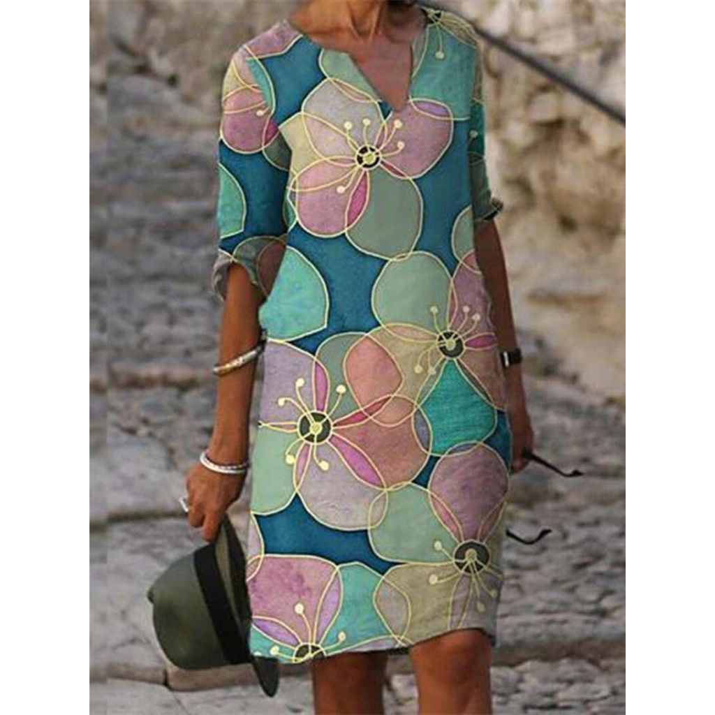 Eveloria Damen Kleid Florales Muster