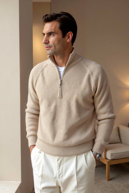 Strickpullover Reißverschlusskragen Bequem