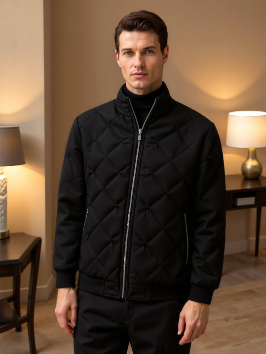 Alessandro Herren Steppjacke Schwarz Klassisch - Norvielle