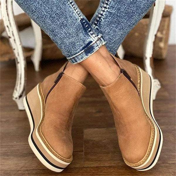 Damen Ankle Boots Bequeme Plateausohle - Eveloria