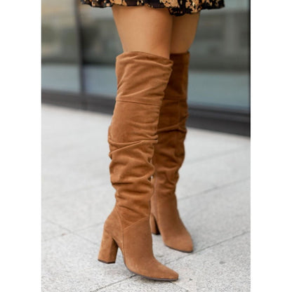 Damen Stiefeletten Bequem Slip-On Leder