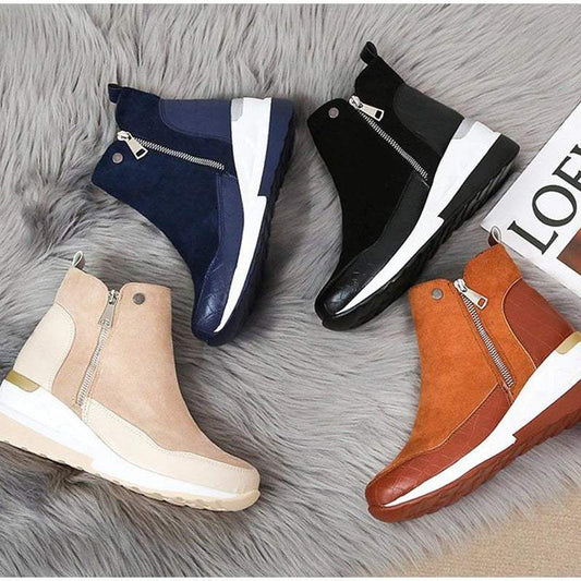 Damen Stiefeletten Reißverschluss Bequeme Einlegesohle - Eveloria