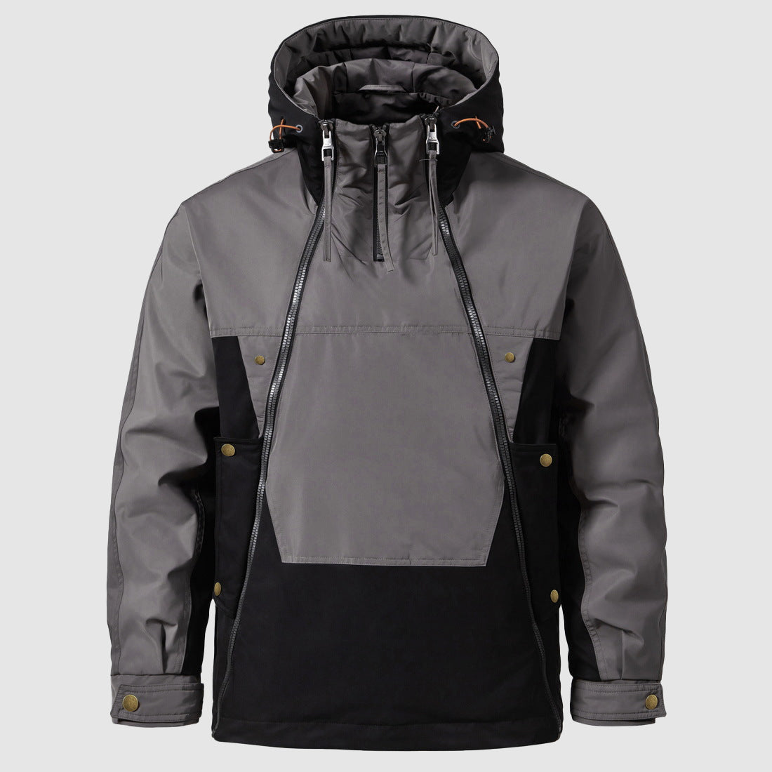 Herren Anorak Wasserdicht Mit Kapuze Schwarz - Eveloria