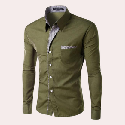 Herren Anzughemd Slim Fit Langarm Weiss - Eveloria