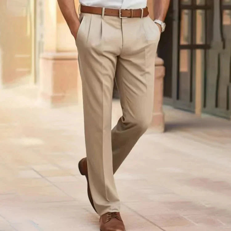 Herren Anzughose Straight Leg Formell Schwarz - Eveloria